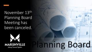 Planning Board Meeting Canceled