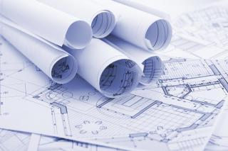Rolled Construction Plans