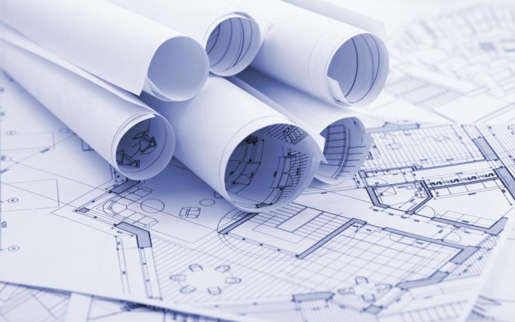 Rolled Construction Plans